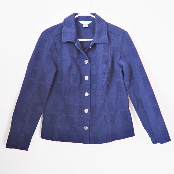 Christopher & Banks Jackets & Blazers - C&B Navy Quilted Fabric Jacket